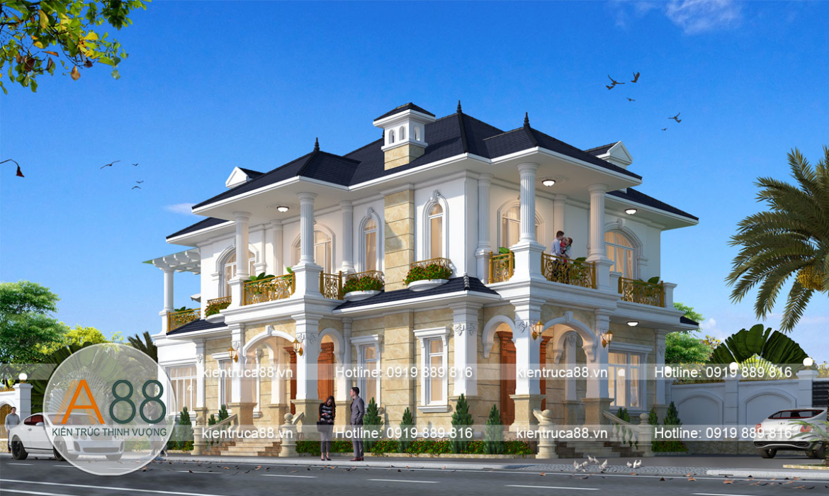 Thiết kế biệt thự 2 tầng 450m2