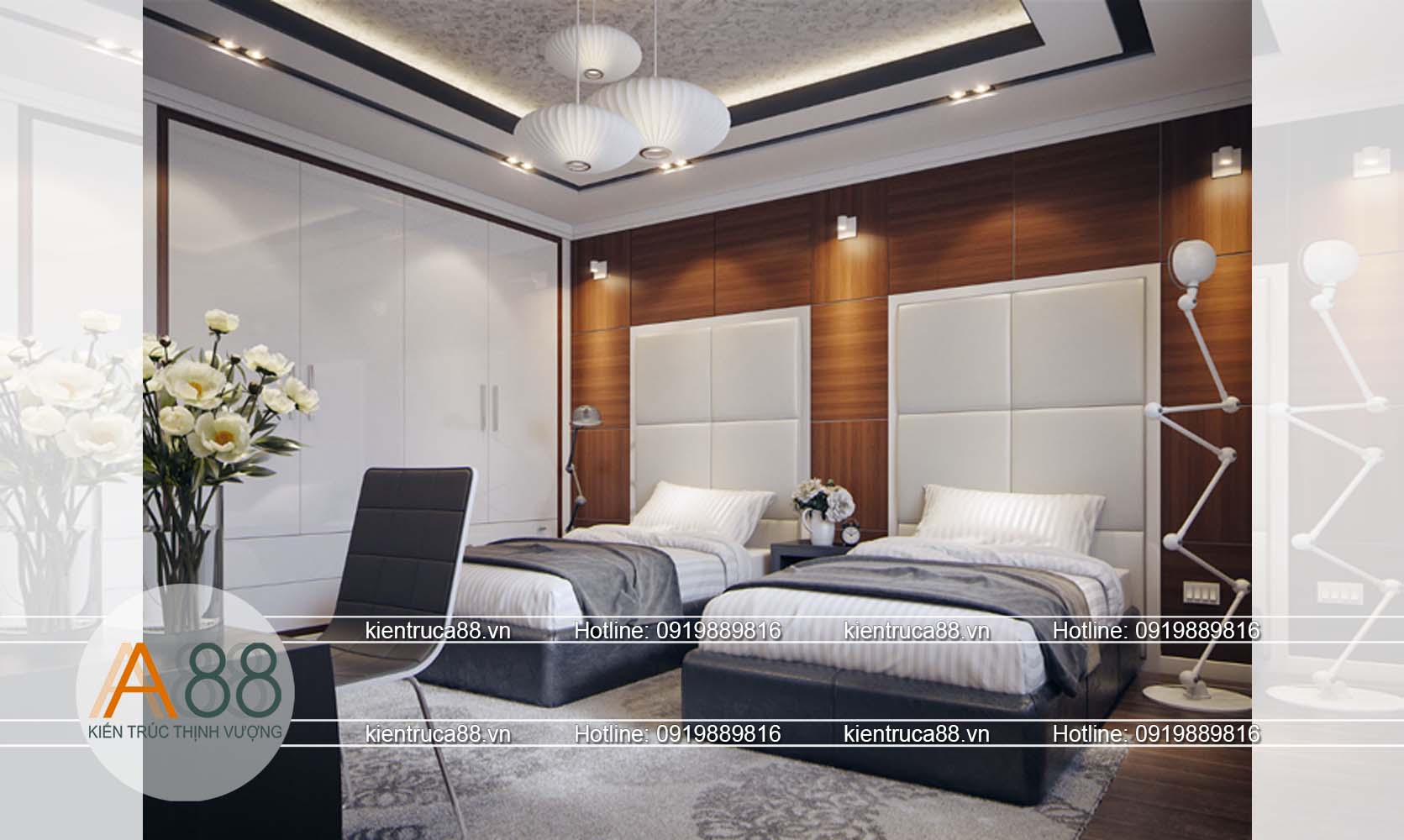 Thiết kế nội thất phòng ngủ hiện đại