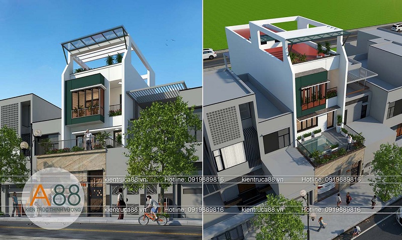 Mẫu thiết kế biệt thự hiện đại 3 tầng tại Thái Bình