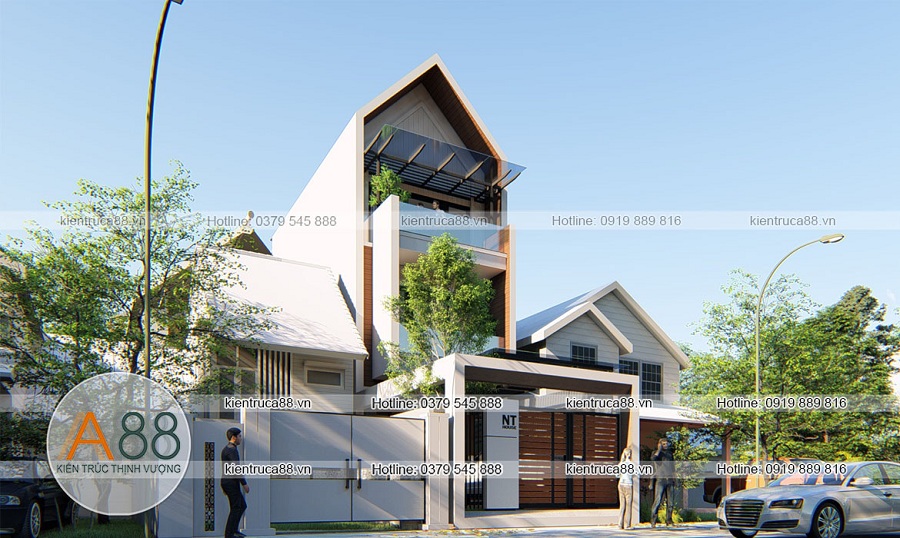 Mẫu thiết kế biệt thự phong cách hiện đại tại Hà Nội 150m2