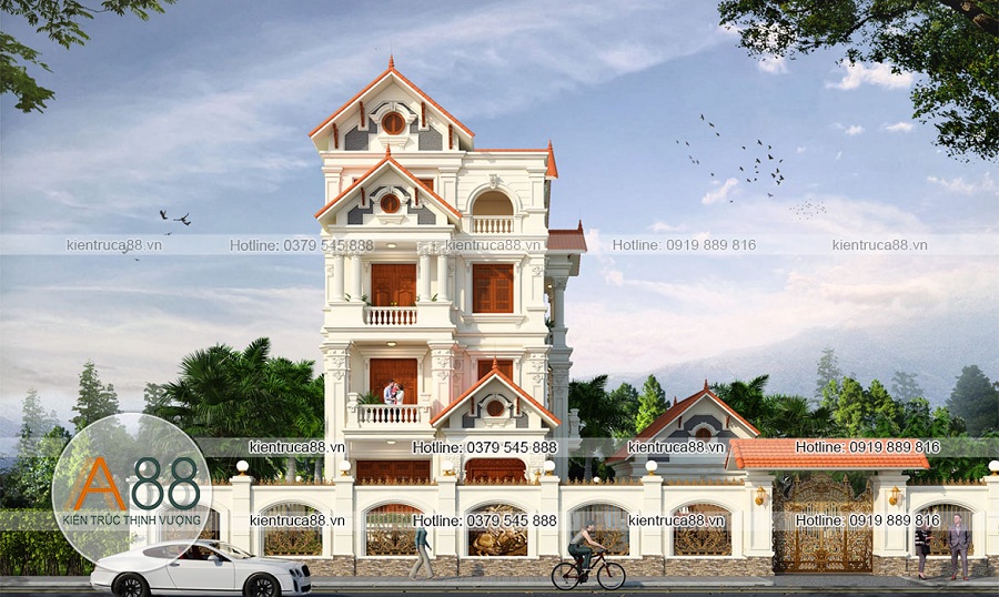 Mẫu thiết kế biệt thự kiến trúc Pháp tại Ninh Bình