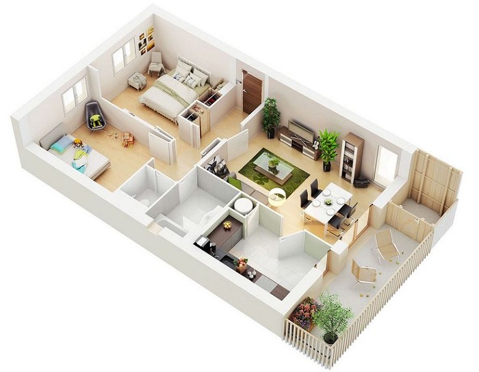Thiết kế nội thất căn hộ chung cư 90m2