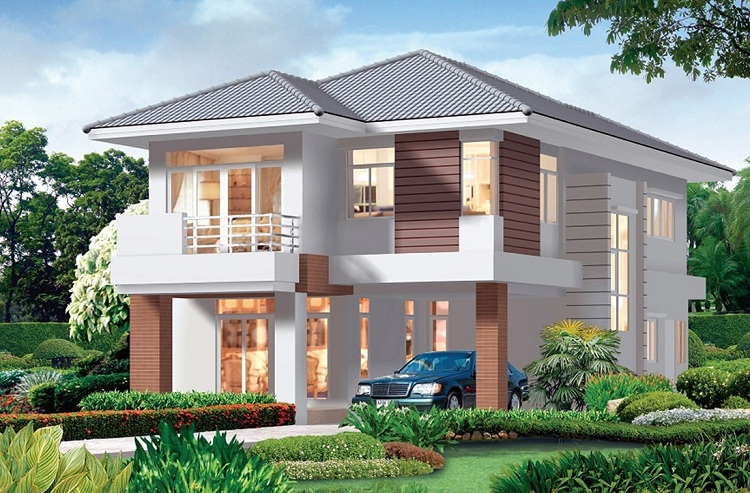 mẫu thiết kế biệt thự mini 2 tầng sang trọng