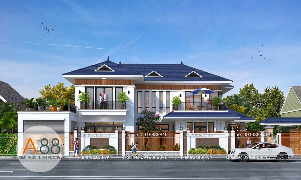 mẫu thiết kế biệt thự 2 tầng hiện đại
