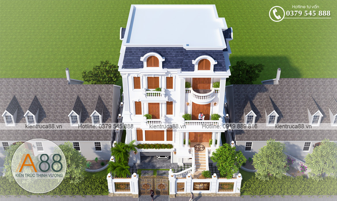 Thiết kế biệt thự 4 tầng tân cổ điển tại Quảng Ninh