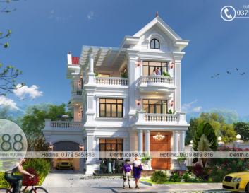 thiết kế biệt thự 3 tầng tân cổ điển tại bắc giang