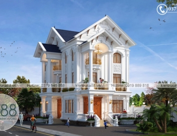 Thiết kế biệt thự 3 tầng tân cổ điển